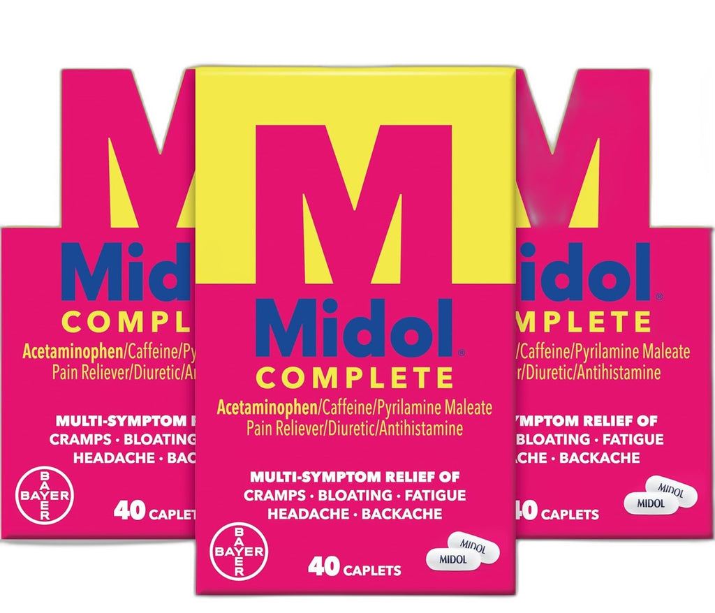 Midol Complete Menstrual Pain Relief Caplets for Cramps - 40 Count