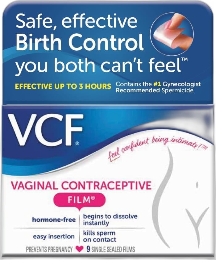 VCF Birth Control - Effective Vaginal Contraceptive Film, 9 Count