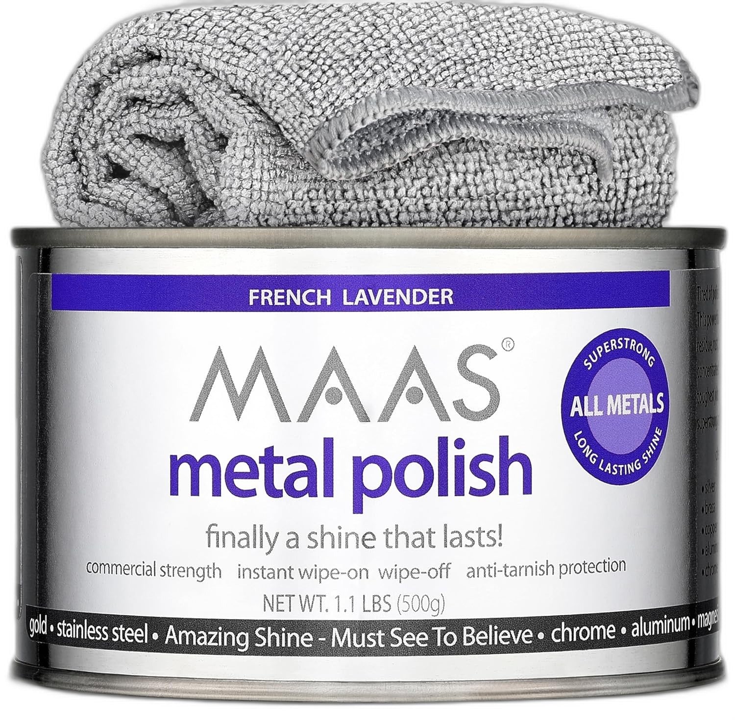 MAAS Metal Polish - Long-lasting Shine for All Metals, 1.1lb Can