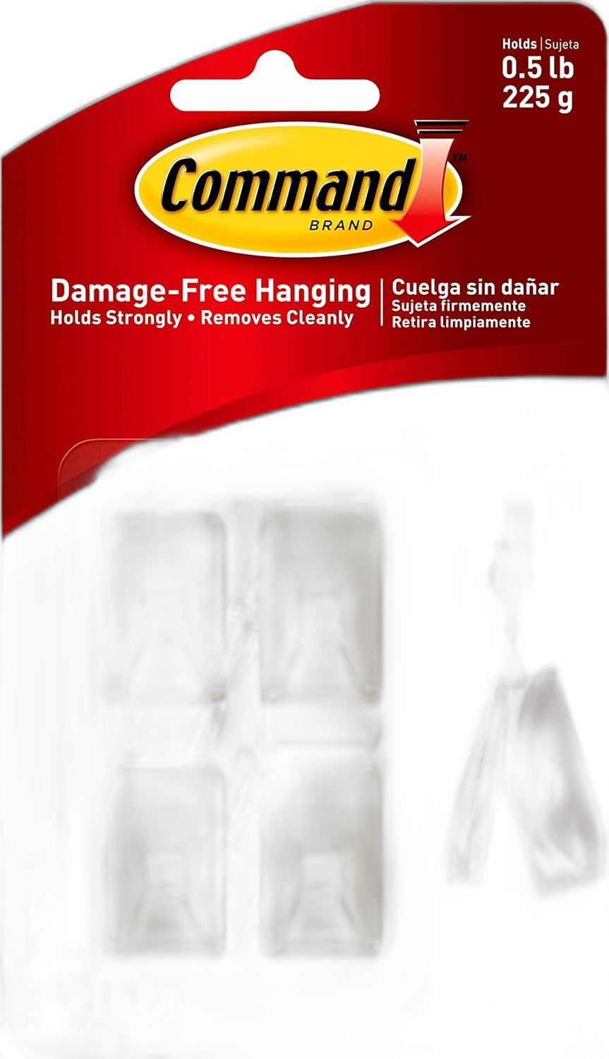 Damage-Free Hanging with Command Hooks, 4 Brass Hooks & 5 Strips