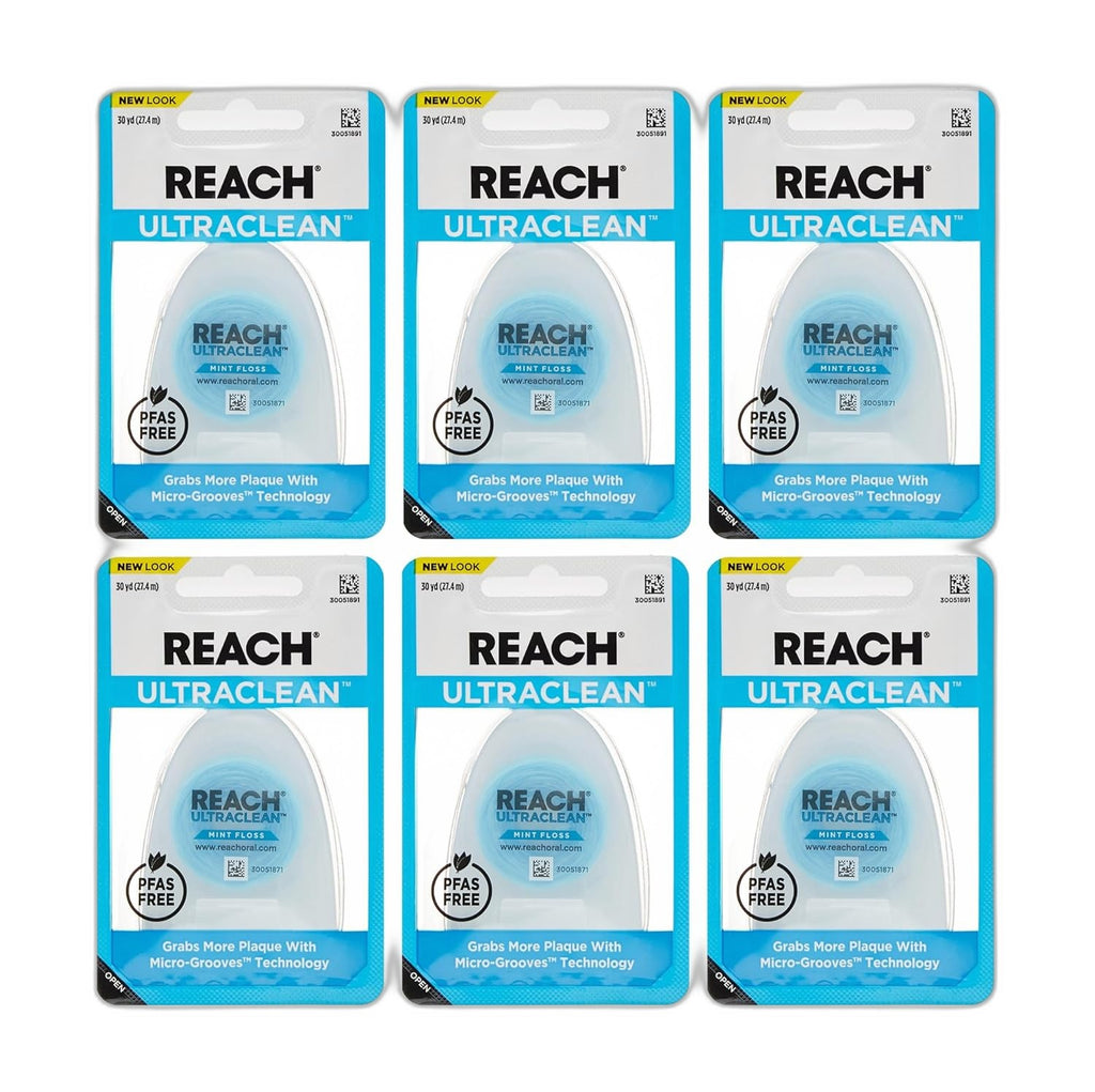 REACH Ultraclean Dental Floss - Effective Plaque Remover, 6 Pack