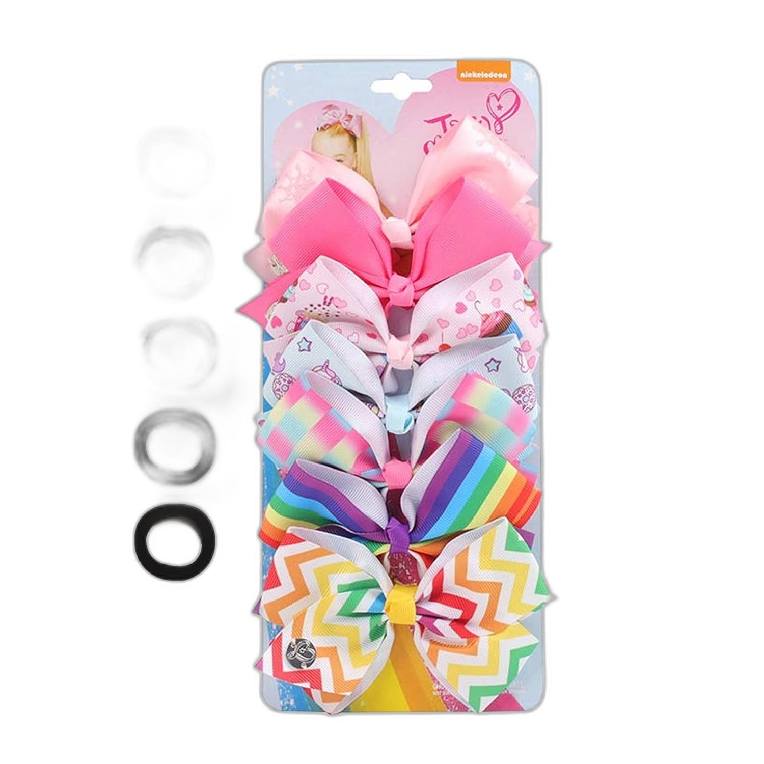 7pc 5" Large Hair Bows for Girls, JOJO Siwa Bows for Toddlers