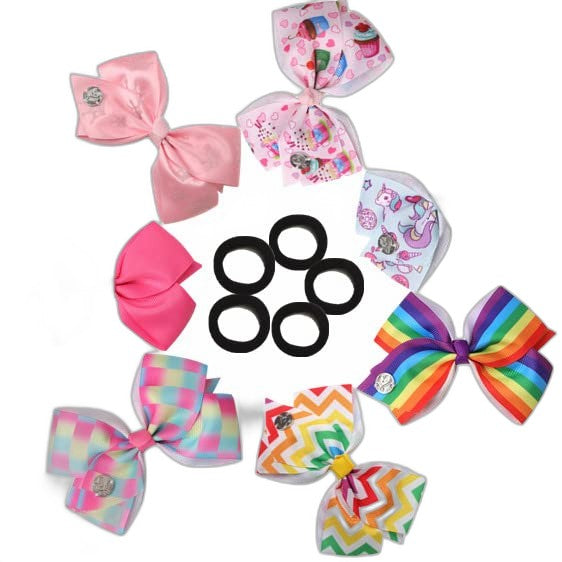 7pc 5" Large Hair Bows for Girls, JOJO Siwa Bows for Toddlers - view 4