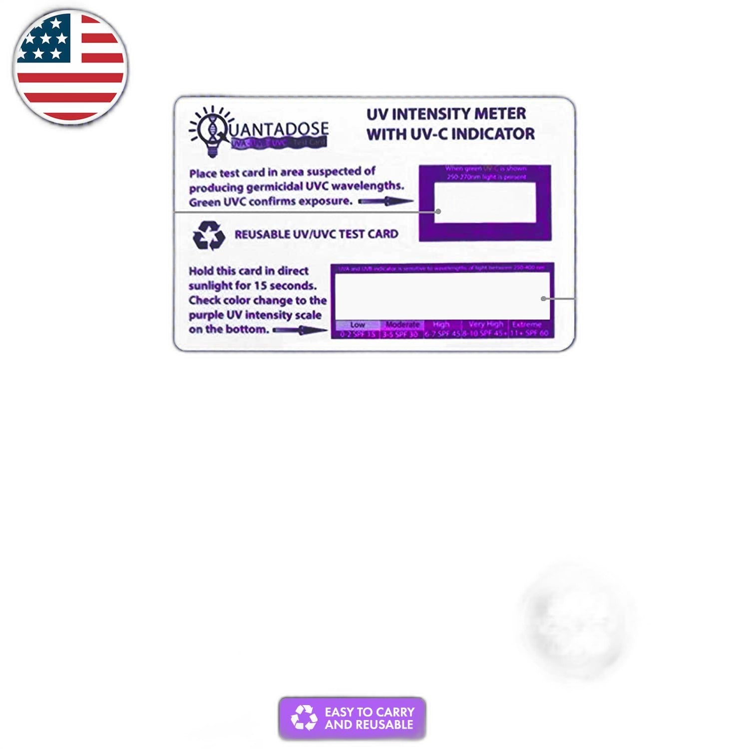 QuantaDose UVC Light Test Card – Accurate UV Intensity Testing - view 5