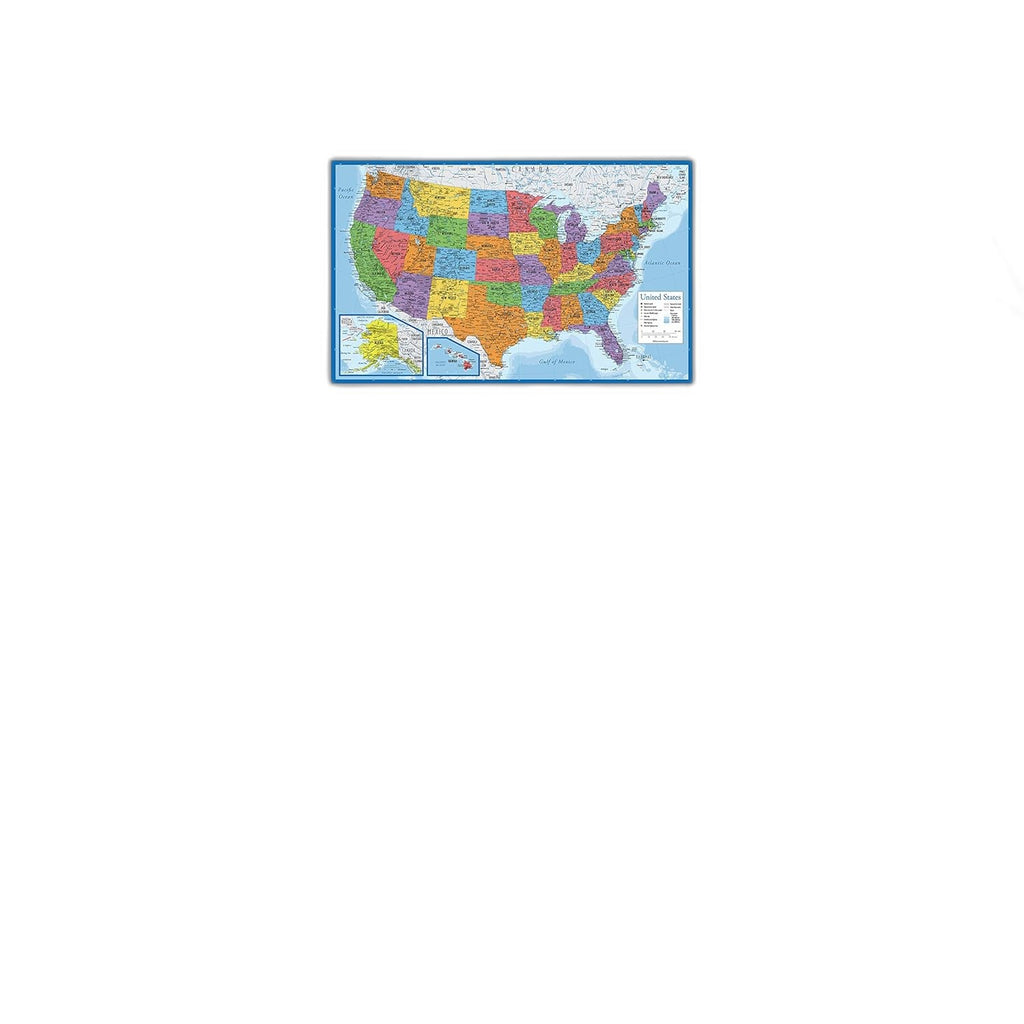 Palace Learning Laminated USA Map - Durable & Updated 18" x 29" - view 5